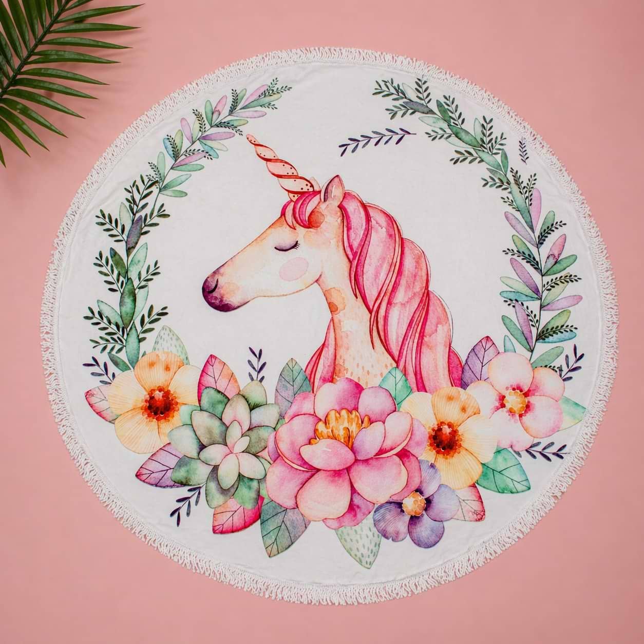 Полотенце пляжное MirSon №5063 Summer Time Unicorn girl 150x150 см (2200003180893)